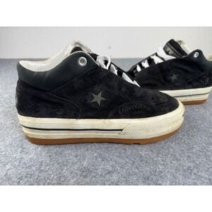Vintage 1990s Converse One Star Mid Black Suede Skate Shoes Rare Size 10 1H9612